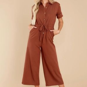 From RED DRESS BOUTIQUE Midday Light Brown Jumpsuit Size Large